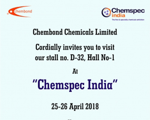 Chembond Chemicals Limited to participate in Chemspec India 2018