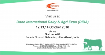 Chembond would be participating in 1st Doon International Dairy & Agri Expo (DIDA) 2018